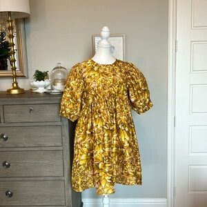 Kika Vargas x Target | Yellow & Gold Mum Floral Puff Sleeve Mini Dress | Large